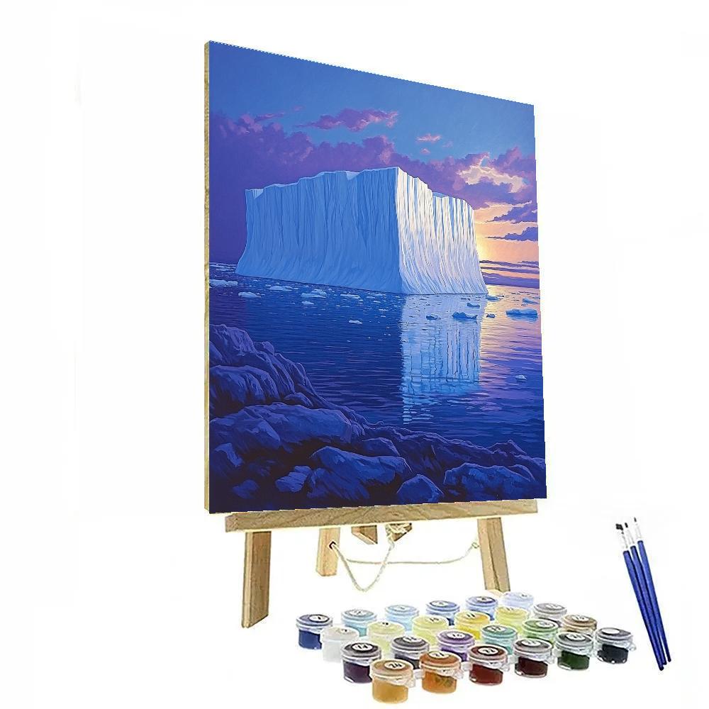Lawren Harris Inspired Luminous Iceberg Cathedral At Polar Dawn paint by number