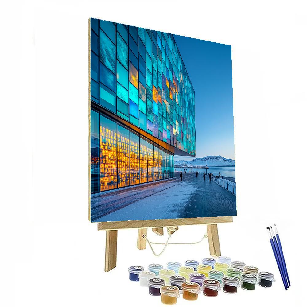 Harpa Concert Hall Waterfront In Reykjavik Iceland Paint by numbers kits