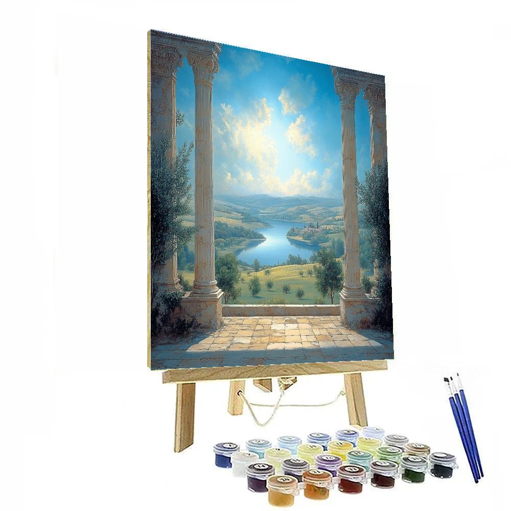Raphael Inspired Cerulean Horizon With Radiant Loggia Ruins Paint by numbers art