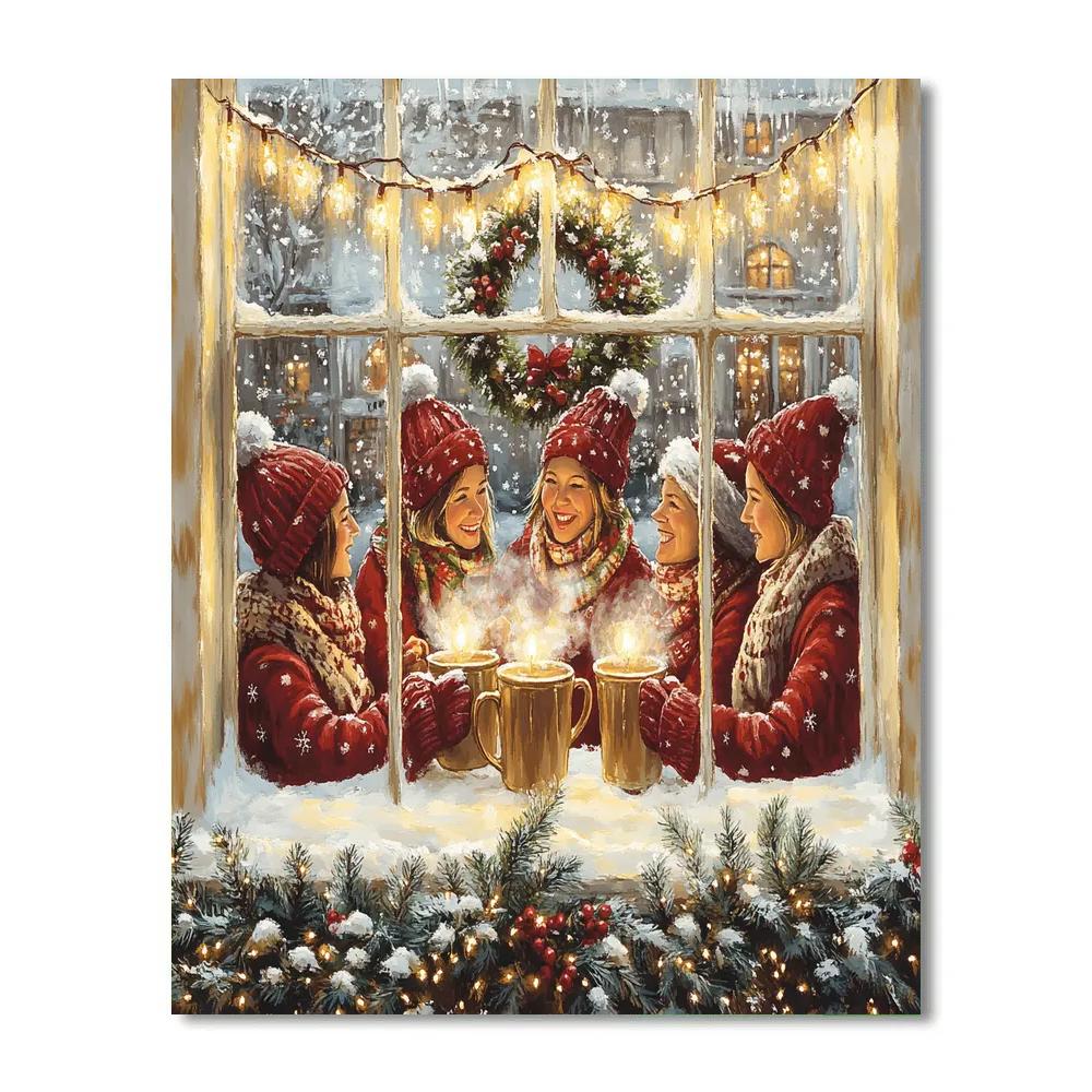 Snowglow Window Gathering Painting by numbers kit