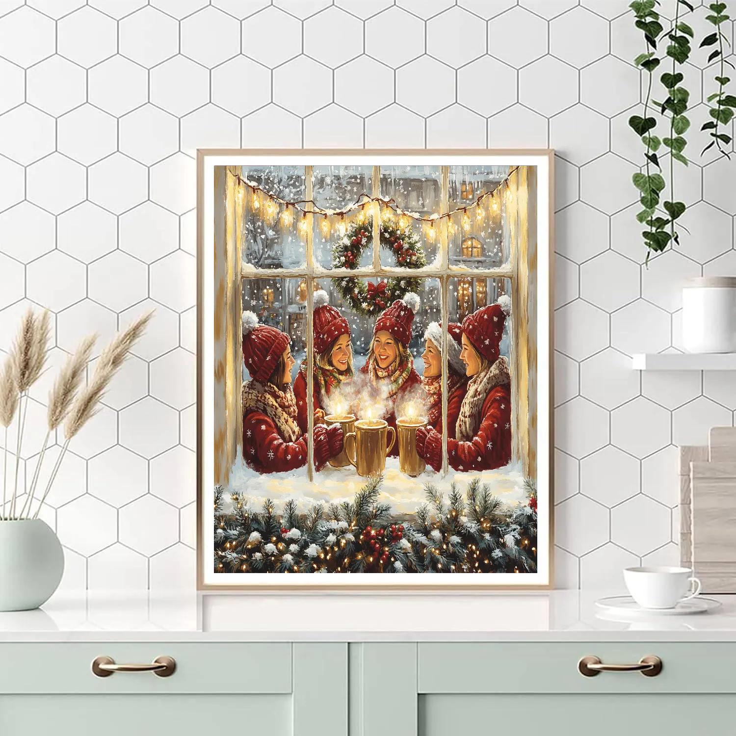 Snowglow Window Gathering Painting by numbers kit