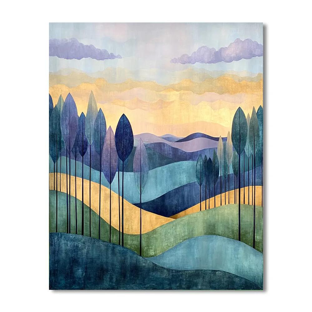 Paul Cézanne Inspired Prism Forest Horizon painting number kit