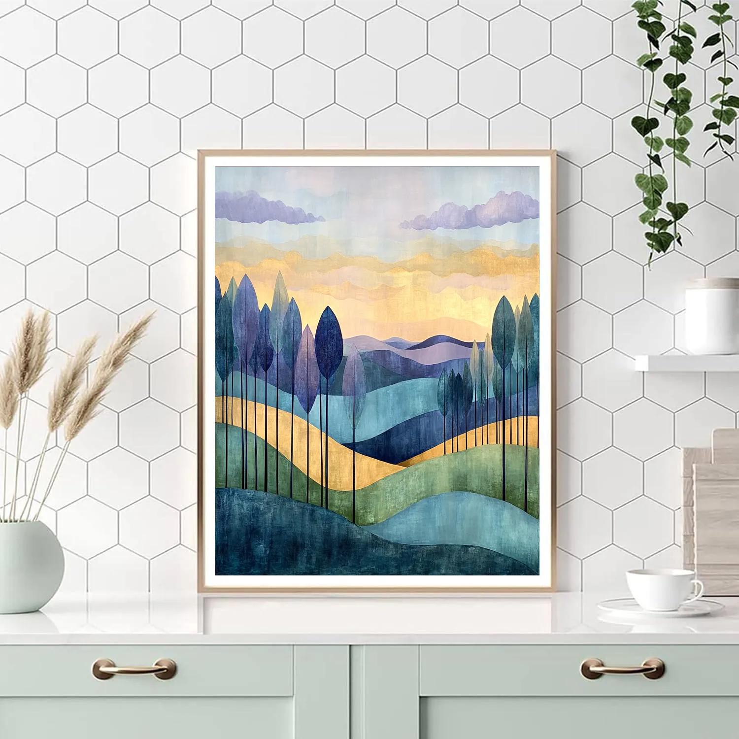 Paul Cézanne Inspired Prism Forest Horizon painting number kit