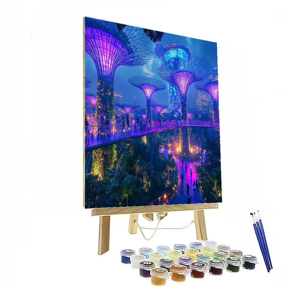 Gardens By The Bay Supertree Grove In Singapore paint by number