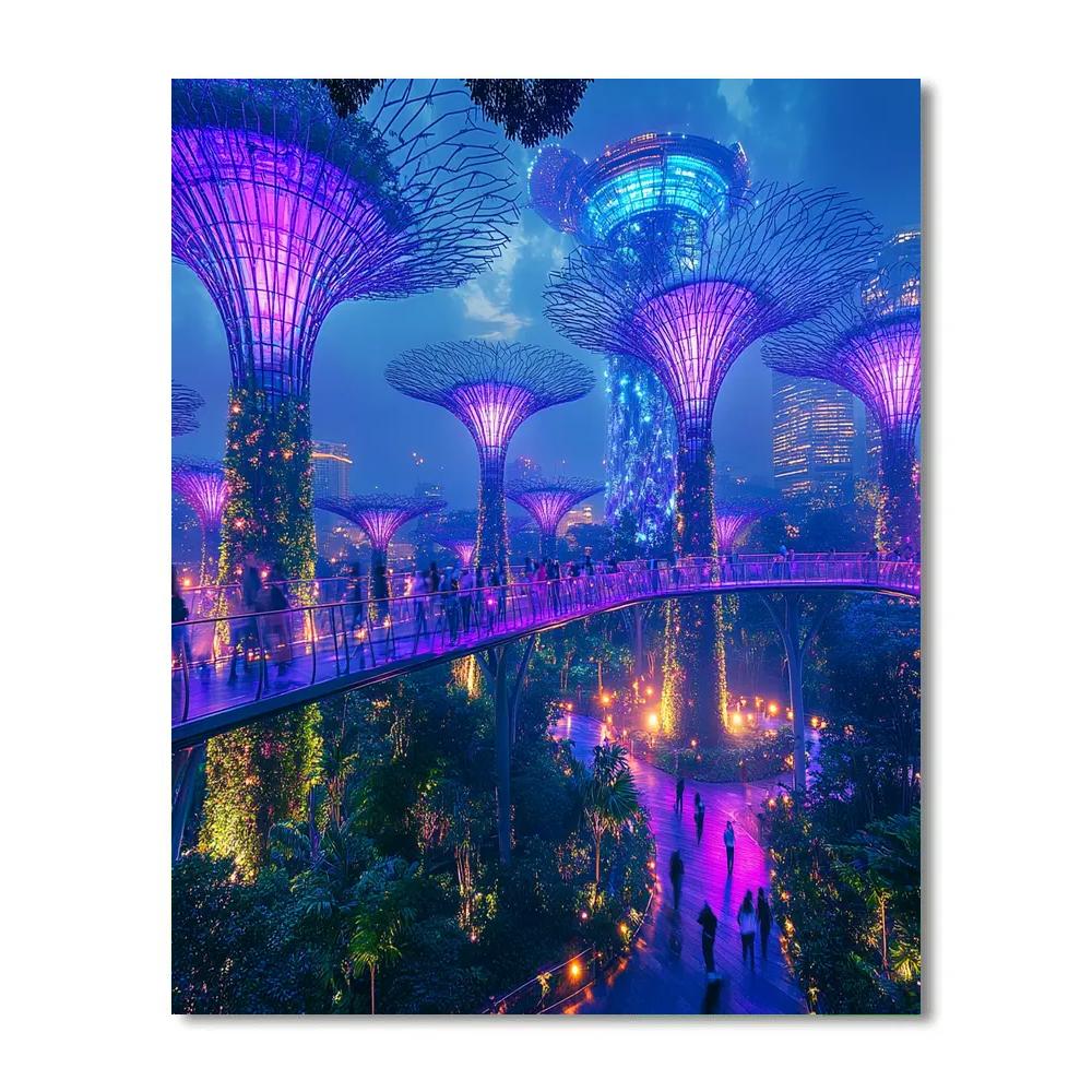 Gardens By The Bay Supertree Grove In Singapore paint by number