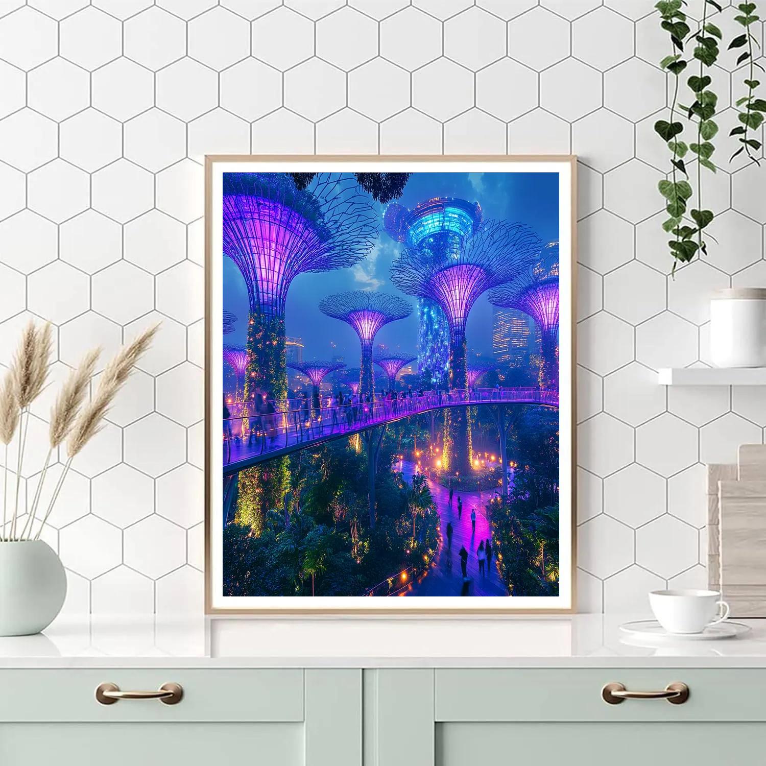 Gardens By The Bay Supertree Grove In Singapore paint by number