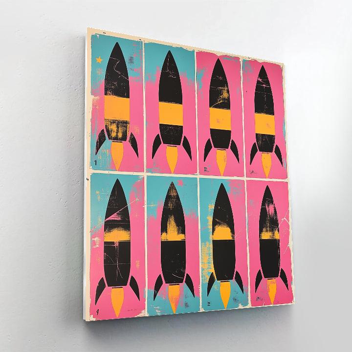 Warhol Inspired Pop Rocket Repeats paint by number