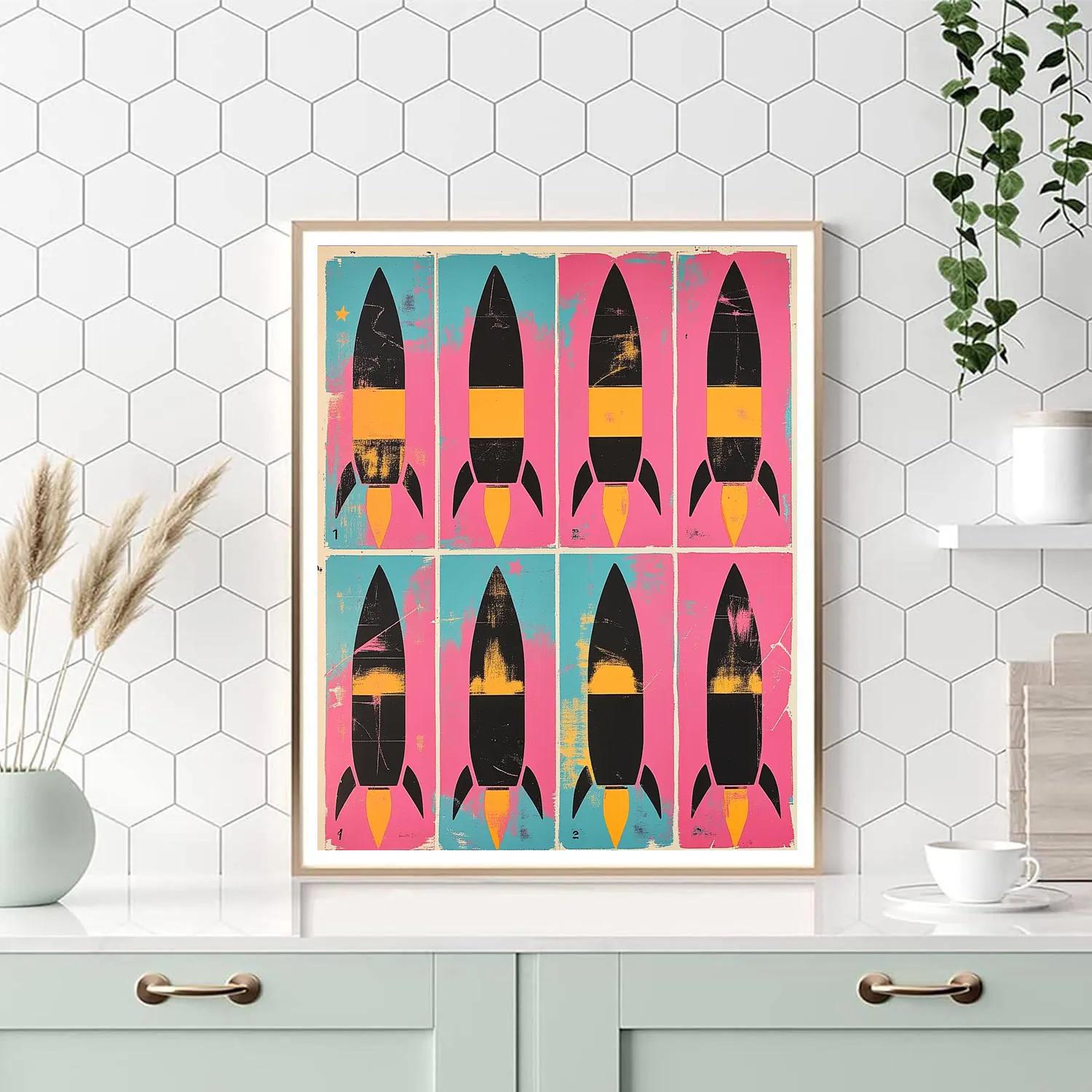 Warhol Inspired Pop Rocket Repeats paint by number