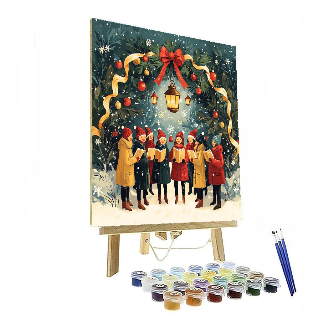 Holly Crown Carol Circle Numbered painting kits