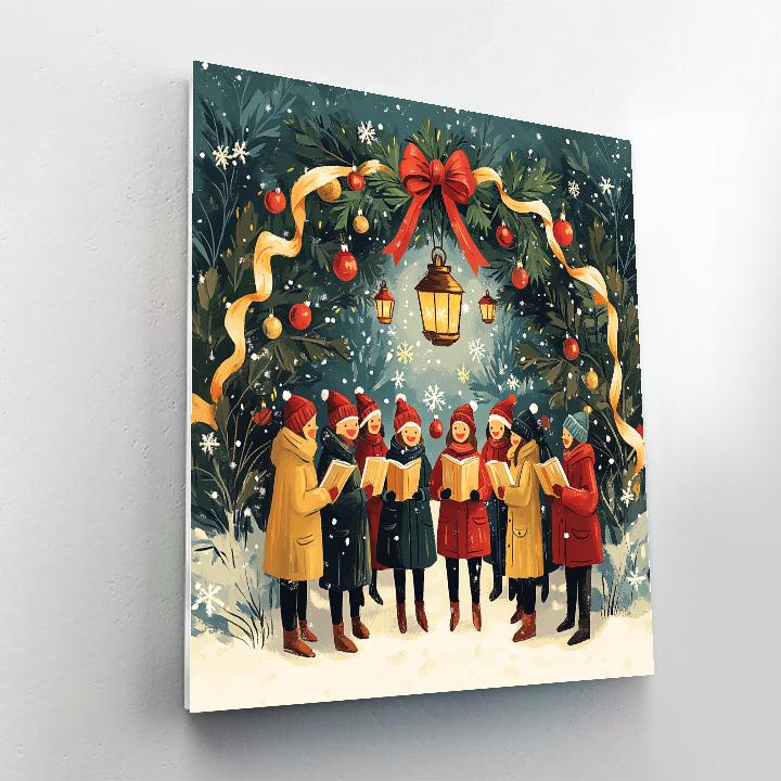 Holly Crown Carol Circle Numbered painting kits