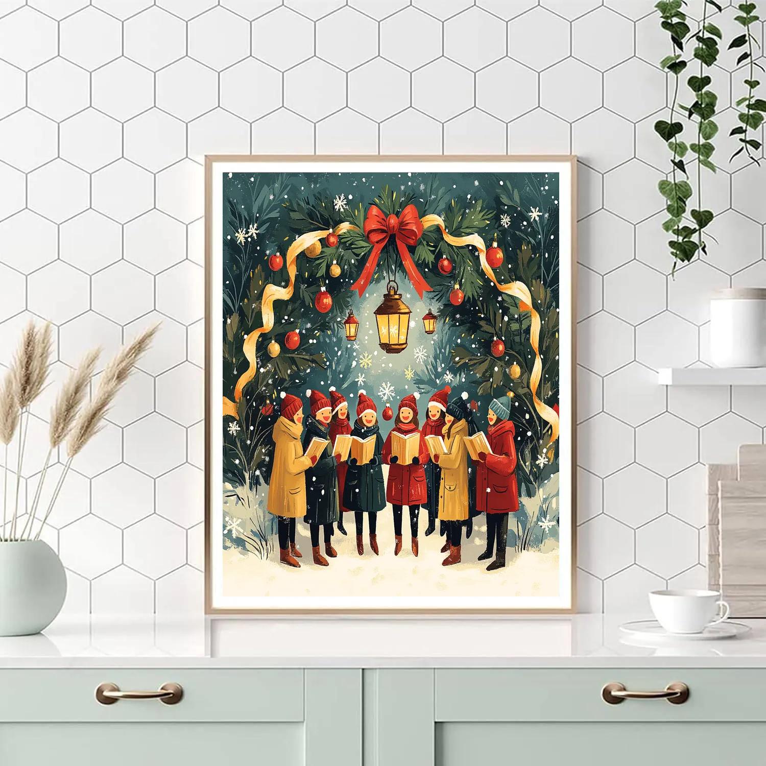 Holly Crown Carol Circle Numbered painting kits