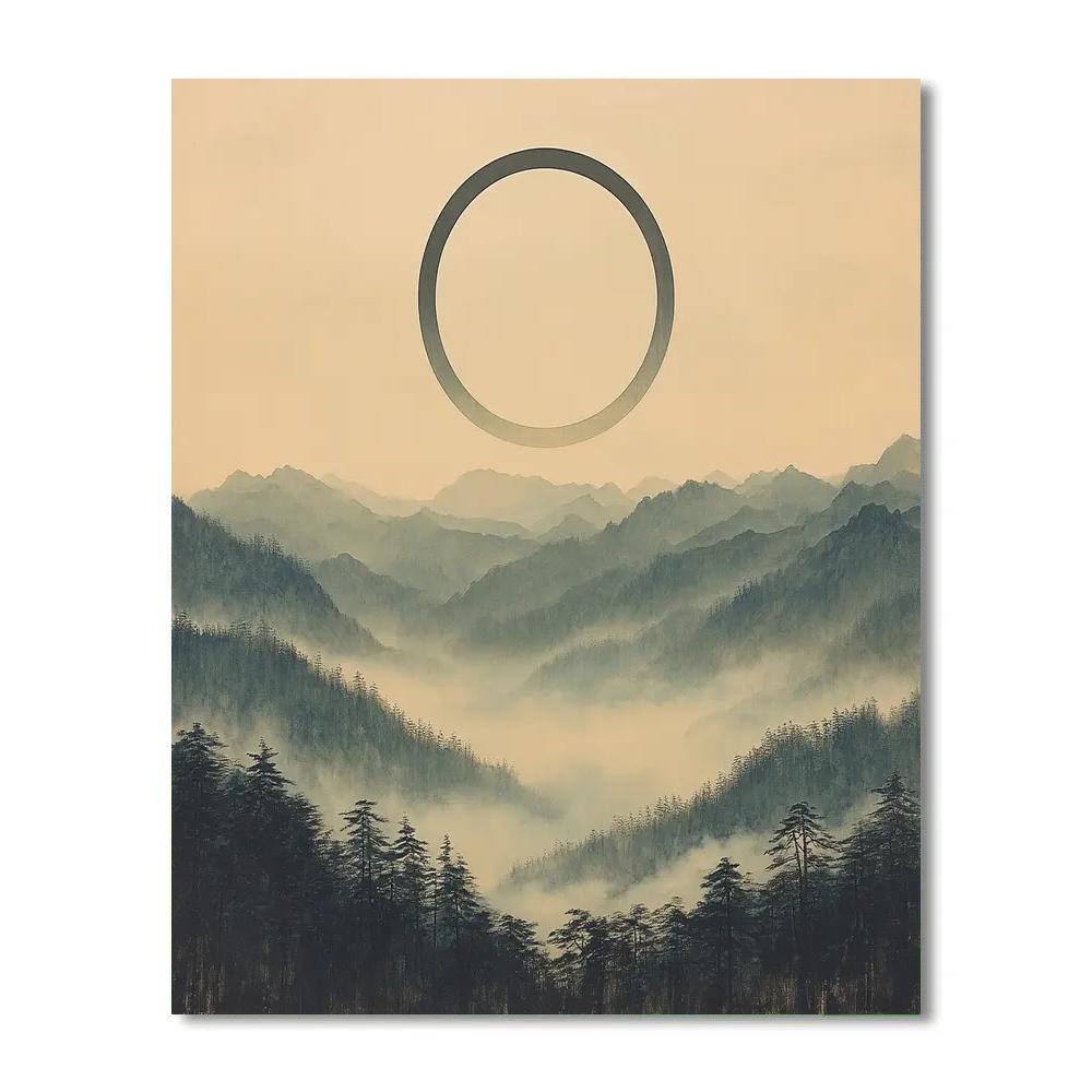 Zhao Mengfu Inspired Lunar Eclipse Ink Horizon Numbered painting kits