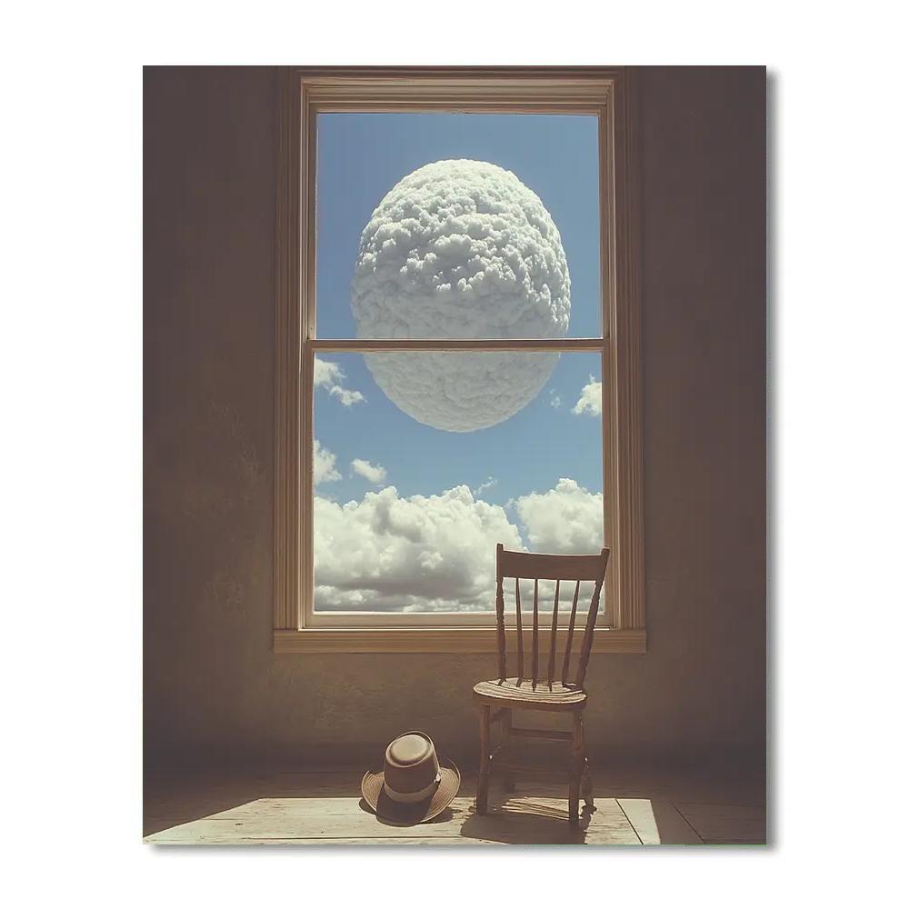 Magritte Inspired Cloud Planet Room paint by color