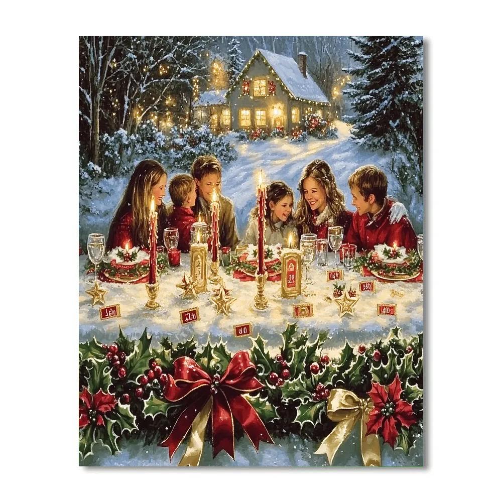 Ribbon Feast By Candlelight paint by numbers