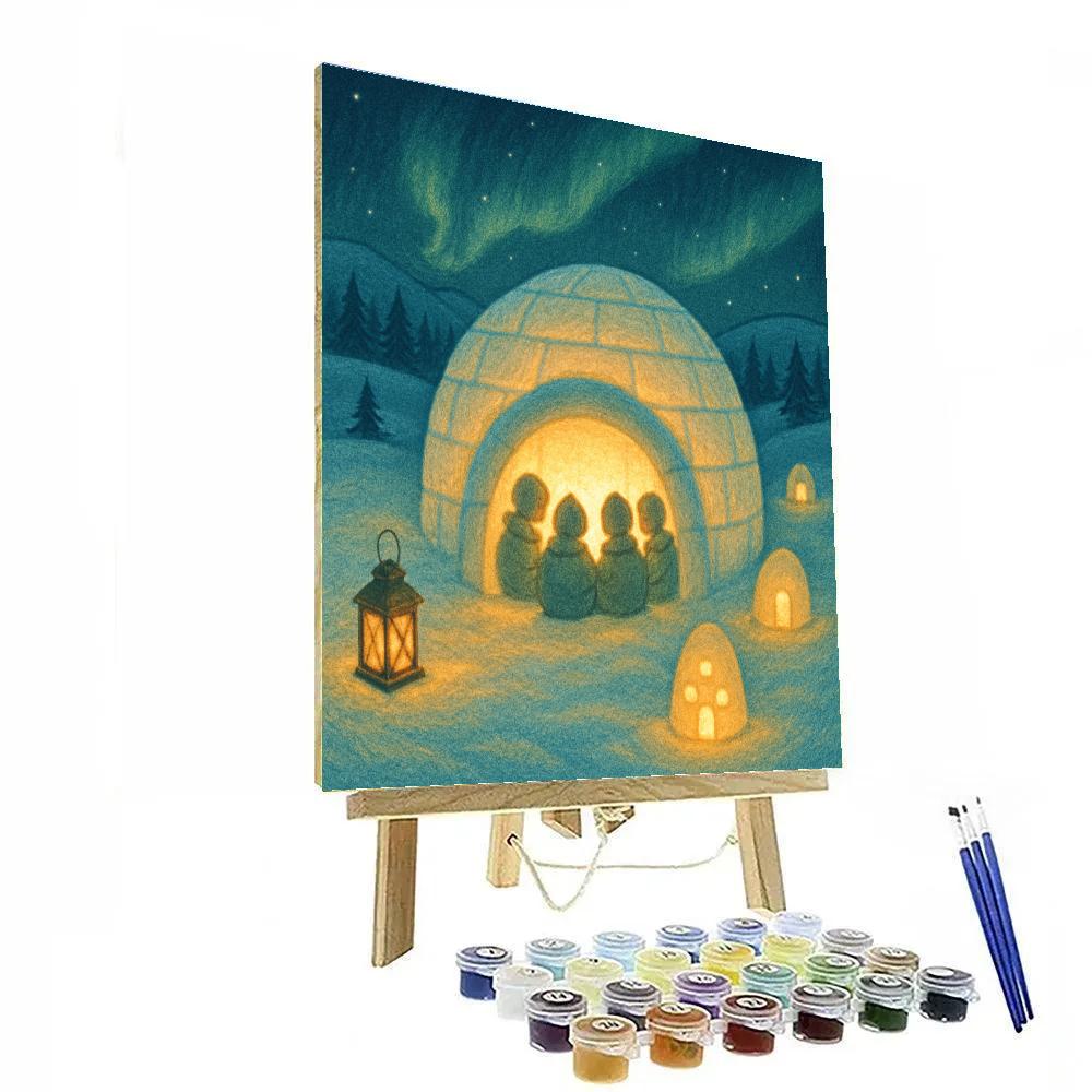Glowing Igloo Story Circle DIY paint by numbers