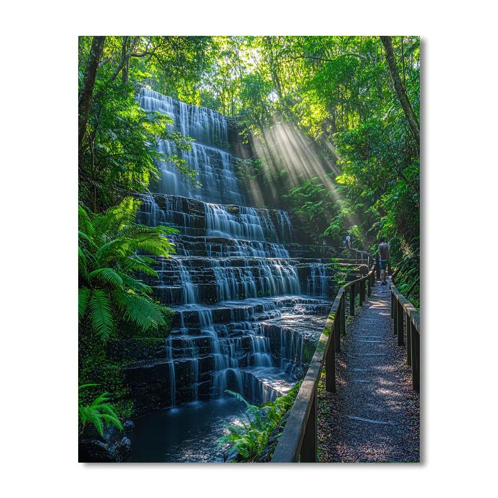 Karura Forest Waterfall In Nairobi Kenya Paint by numbers kits