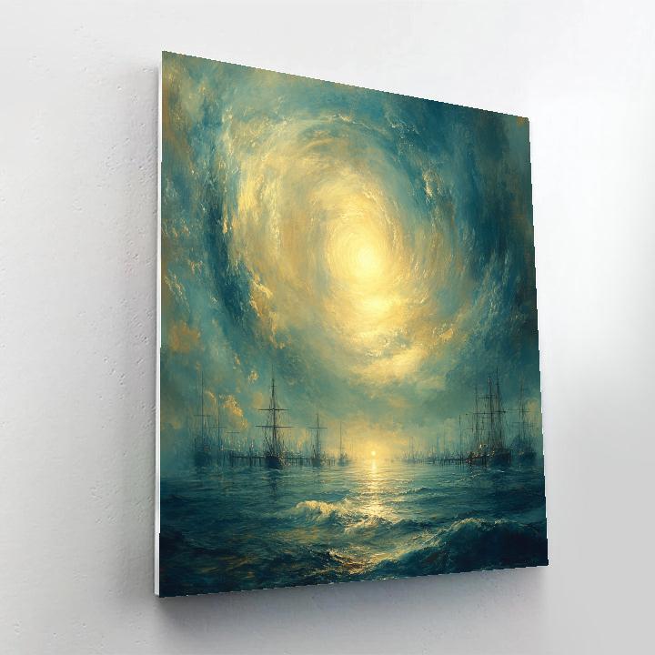 Turner Inspired Storm Over Space Harbor paint by number