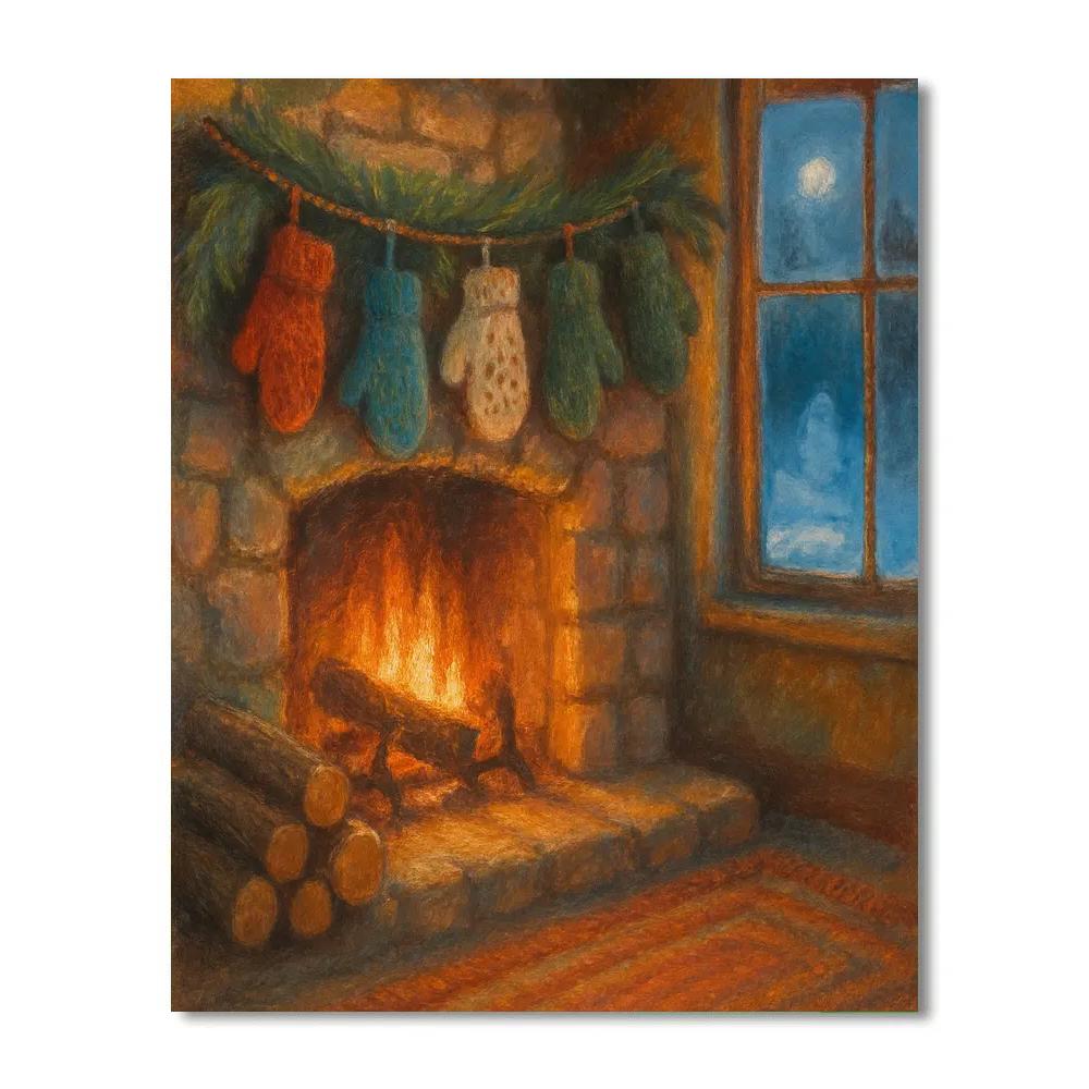 Fireside Mittens Garland Paint by numbers kits