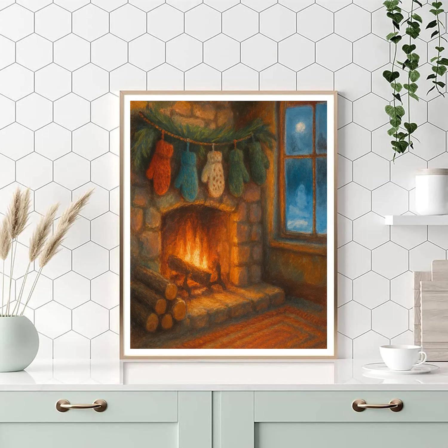 Fireside Mittens Garland Paint by numbers kits