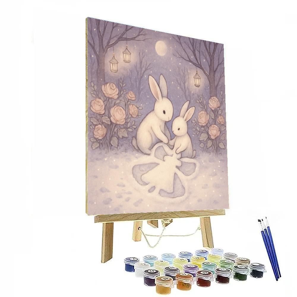 Frost Garden Angel Rabbits paint by number