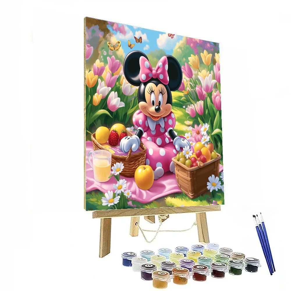 Minnie Mouse Spring Garden Picnic Disney Inspired Number painting