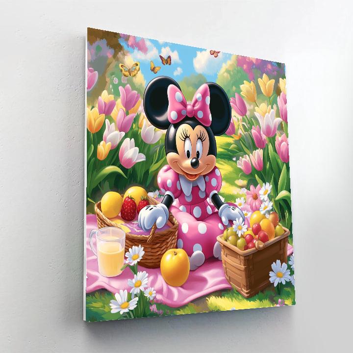 Minnie Mouse Spring Garden Picnic Disney Inspired Number painting