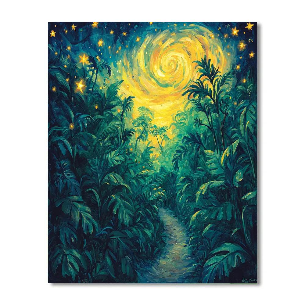 Van Gogh Inspired Starry Jungle Expedition DIY paint by numbers