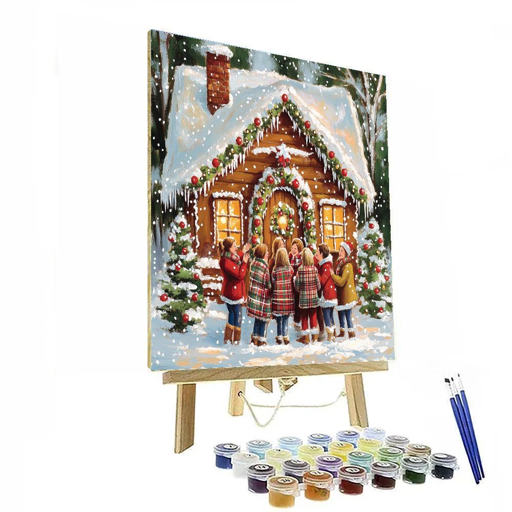 Gingerbread Cabin Chorus DIY paint by numbers