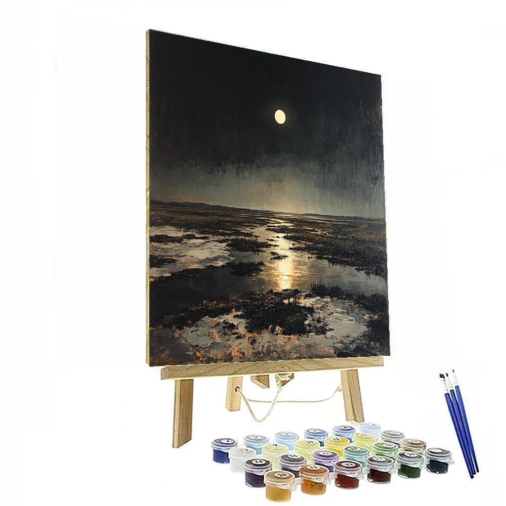 Francisco Goya Inspired Eclipse Over Salt Marsh Flats DIY paint by numbers