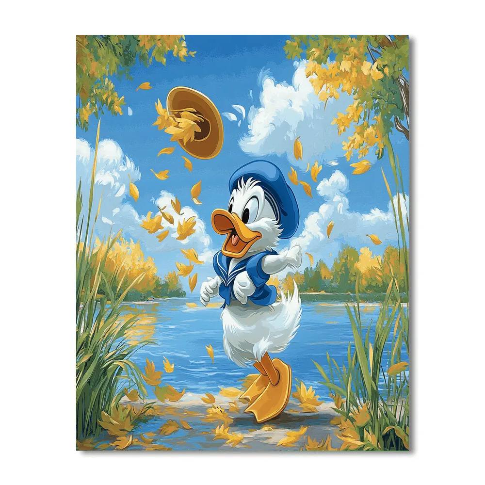 Donald Duck Windy Day Adventure Disney Inspired painting number kit