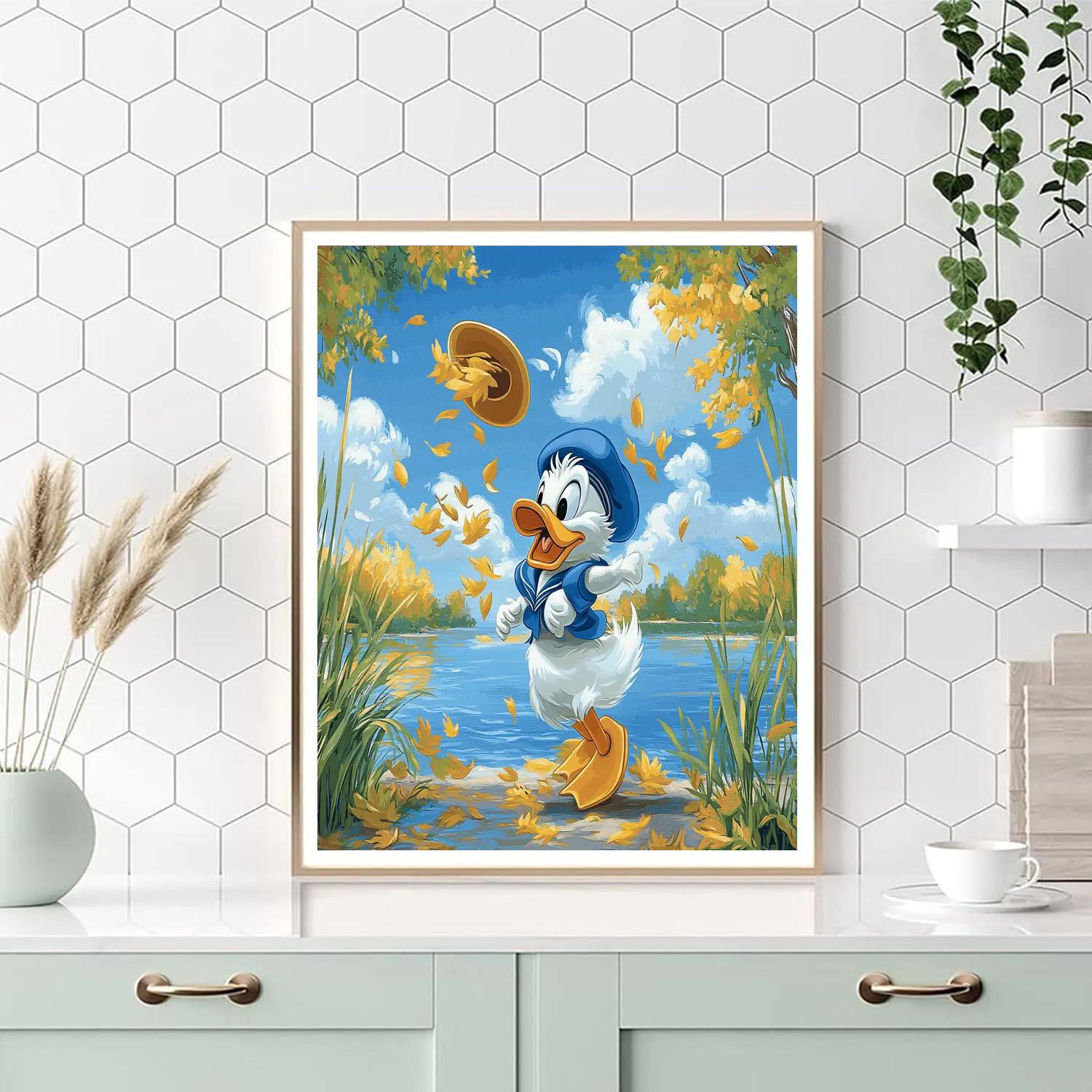 Donald Duck Windy Day Adventure Disney Inspired painting number kit