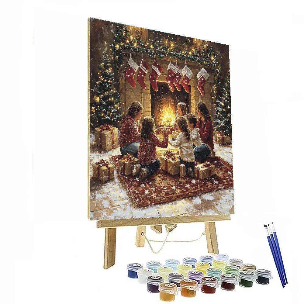 Star Garland Over The Hearth paint by color