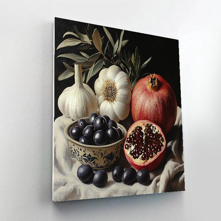 Diego Velázquez Inspired Market Still Life In Mistlike Baroque Atmosphere Number painting