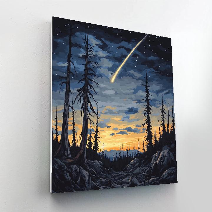 Francisco Goya Inspired Comet Wind Through A Burnt Pine Ridge Paint by numbers art