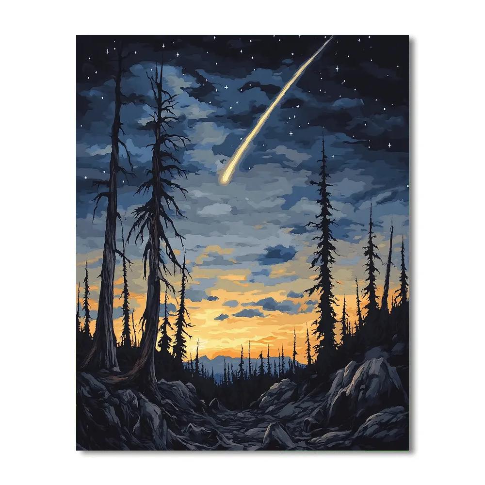Francisco Goya Inspired Comet Wind Through A Burnt Pine Ridge Paint by numbers art