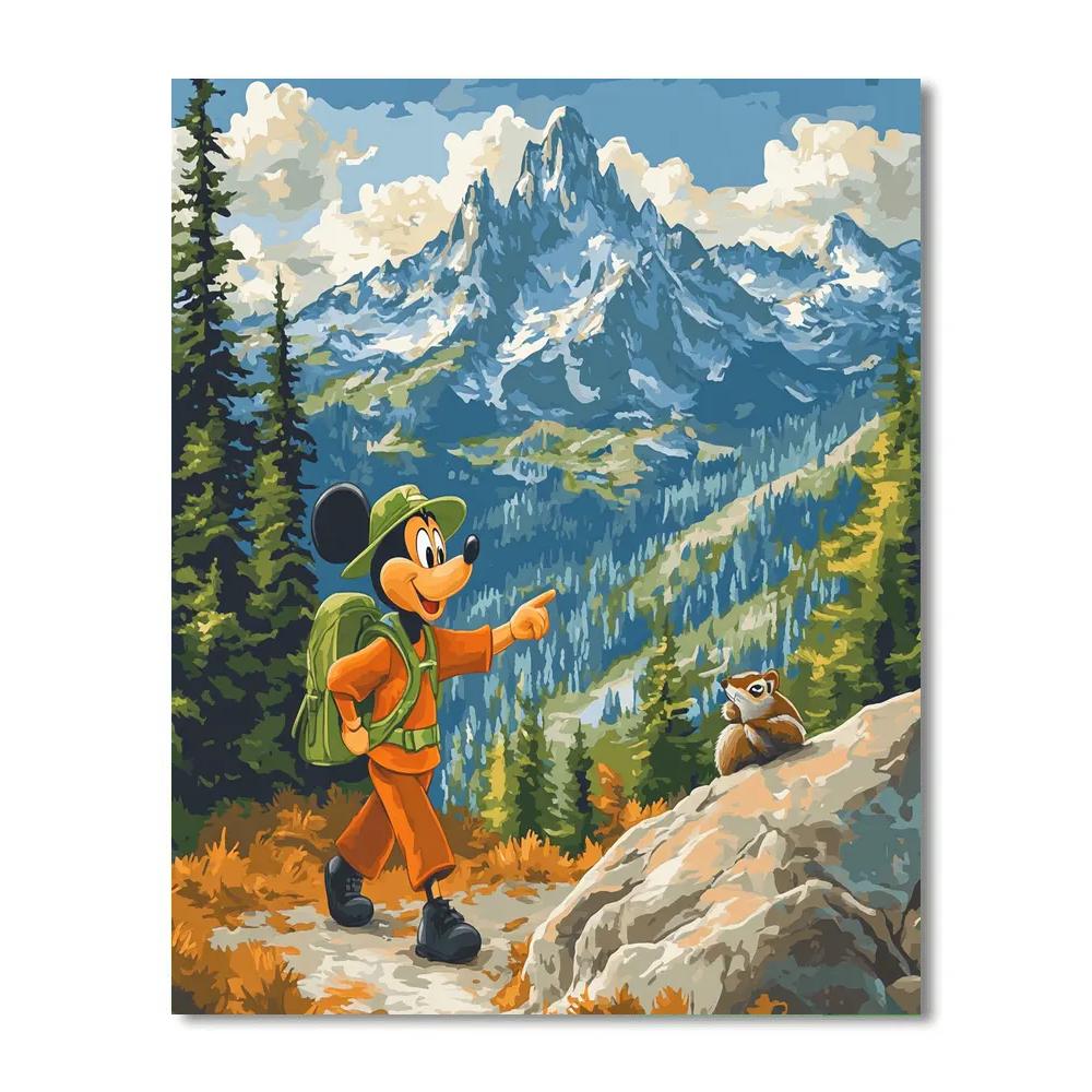 Goofy Mountain Trail Explorer Disney Inspired Paint by numbers art