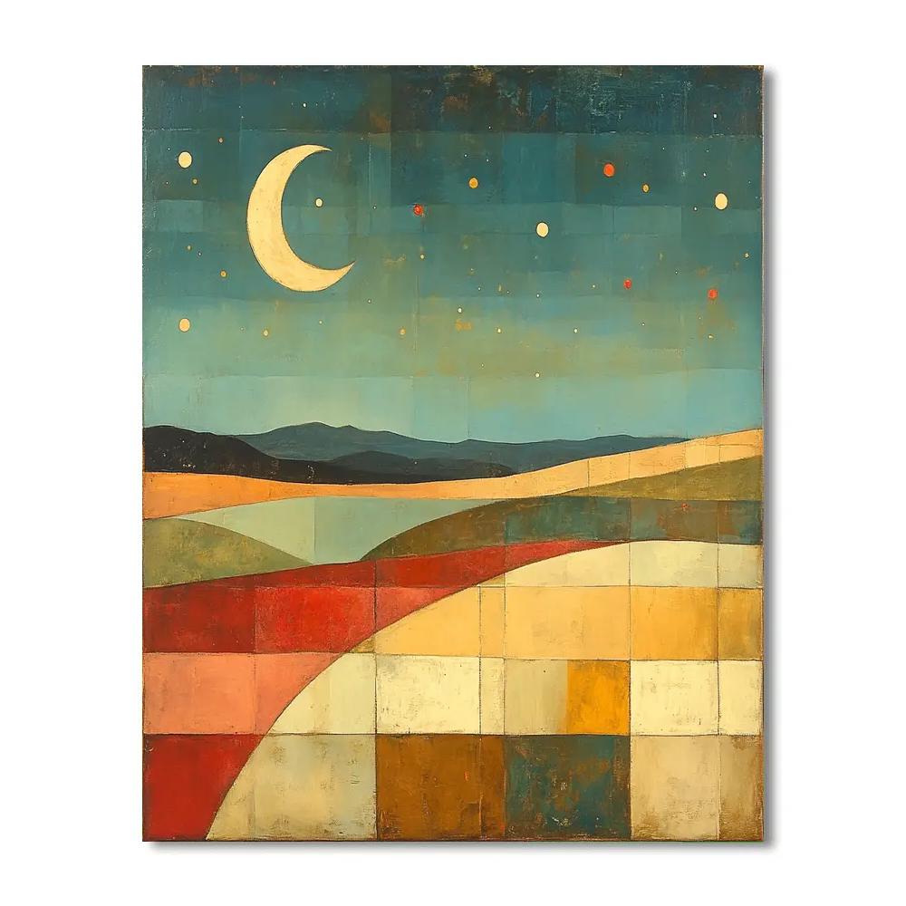 Paul Klee Inspired Resonant Nebula Lullaby Number painting