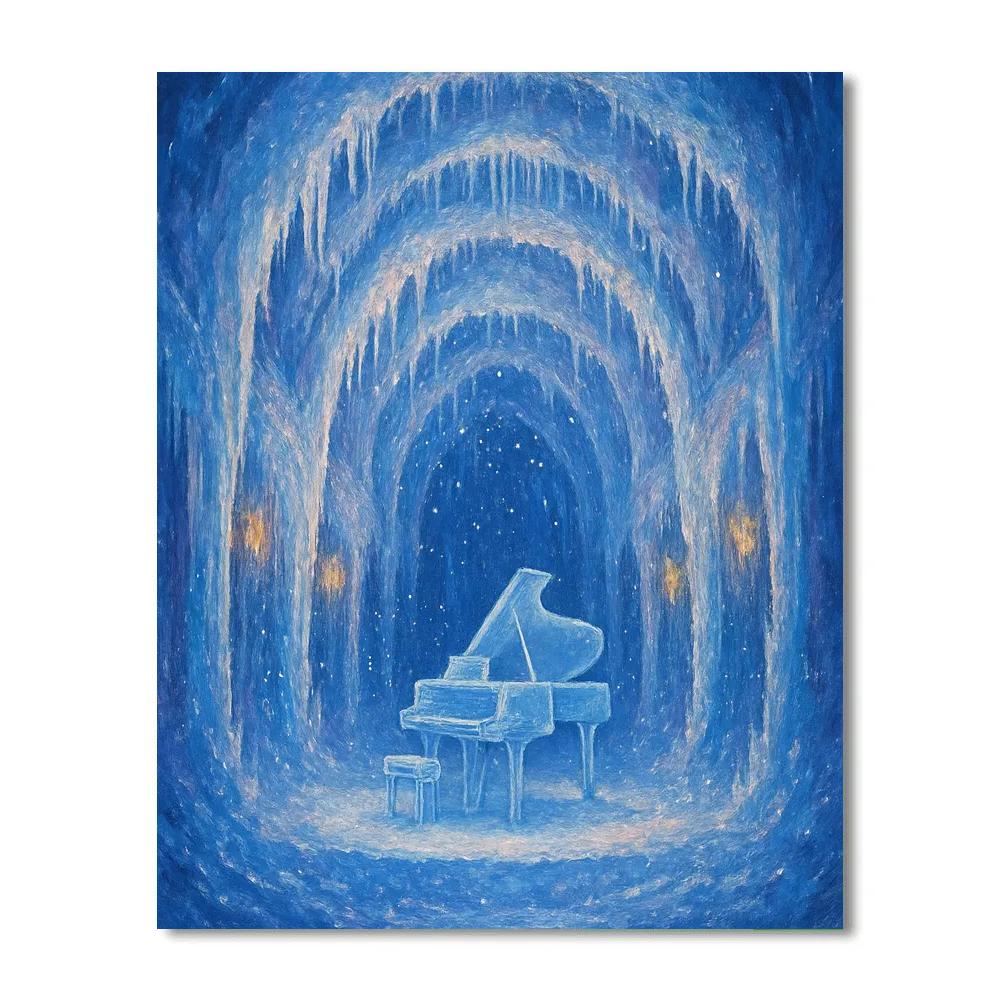 Enchanted Icicle Music Hall paint by number