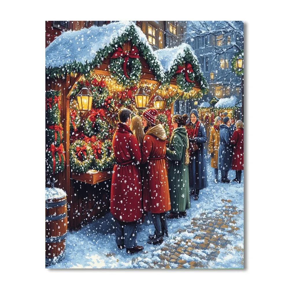 Snowflake Market Meet paint by numbers
