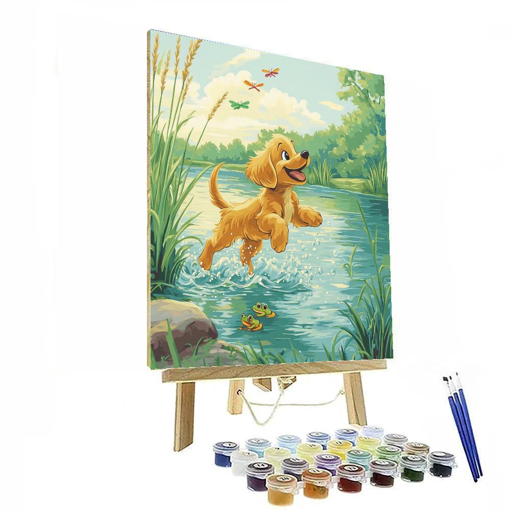 Pluto Lakeside Splash Fun Disney Inspired Numbered painting kits