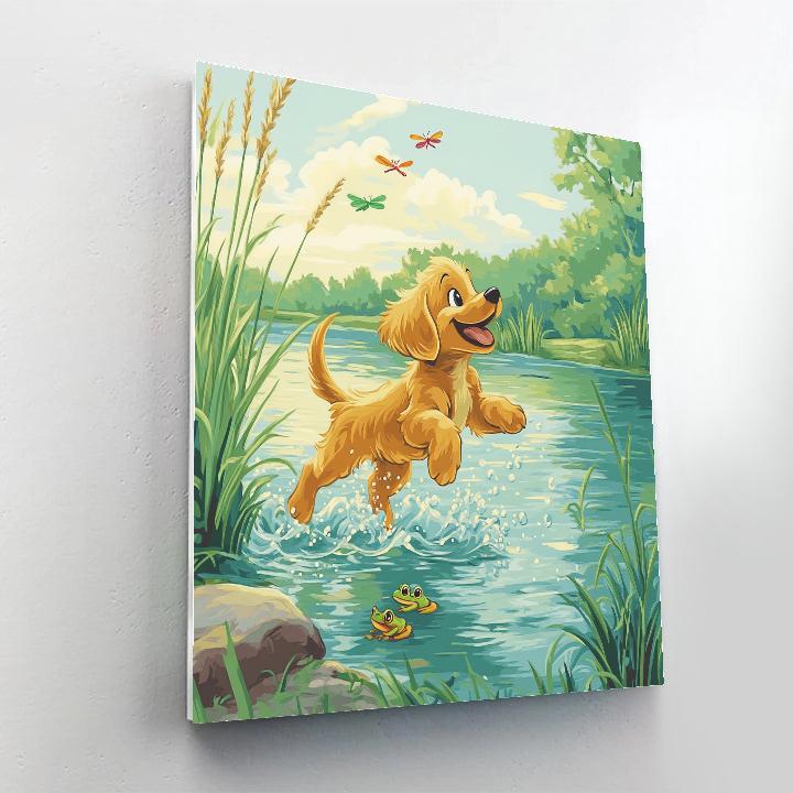 Pluto Lakeside Splash Fun Disney Inspired Numbered painting kits