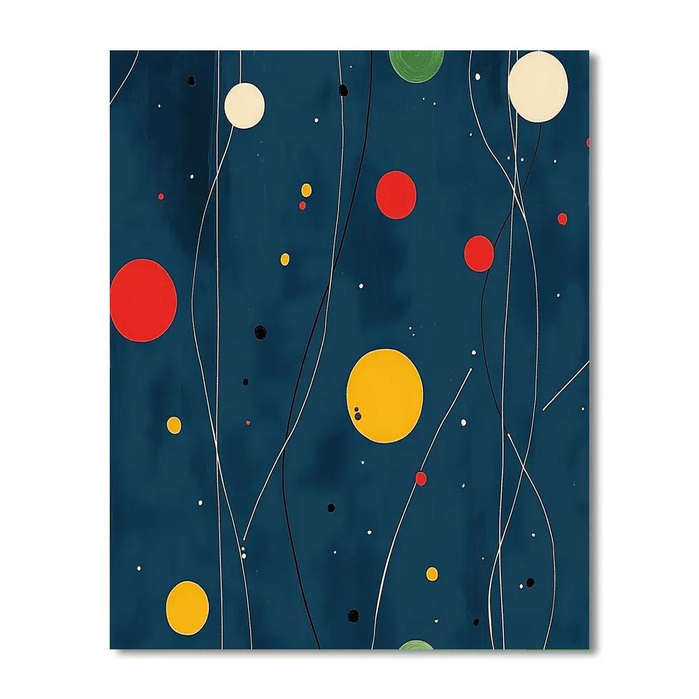 Miro Inspired Playful Planet Dance DIY paint by numbers