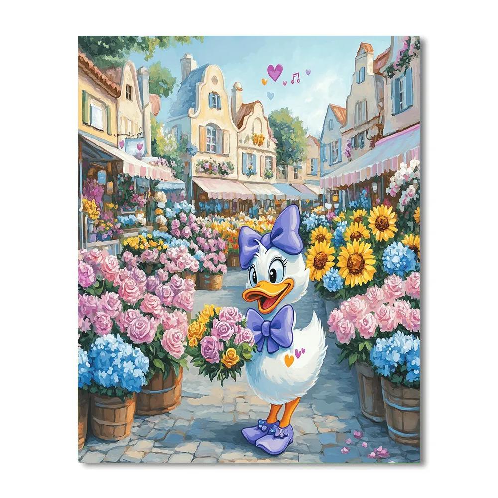 Daisy Duck Flower Market Stroll Disney Inspired Paint by numbers kits