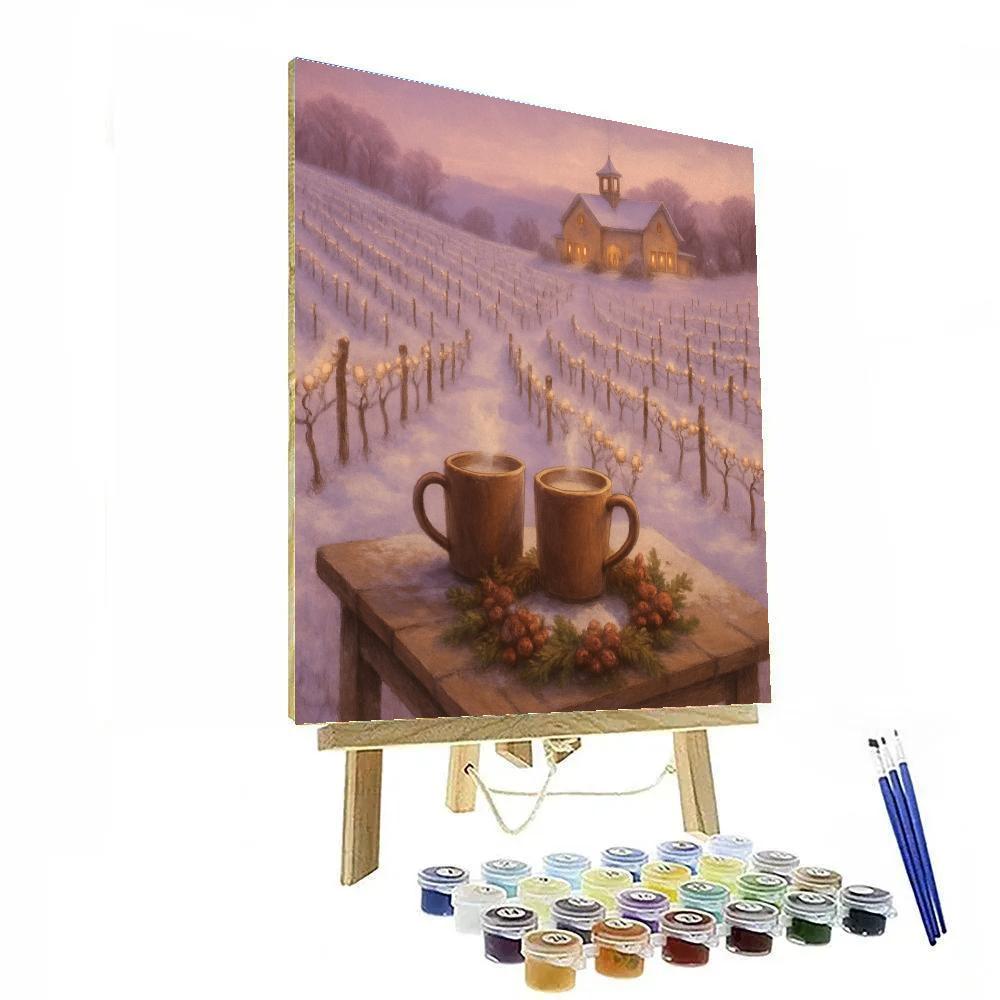 Snowy Vineyard Winter Toast paint by numbers