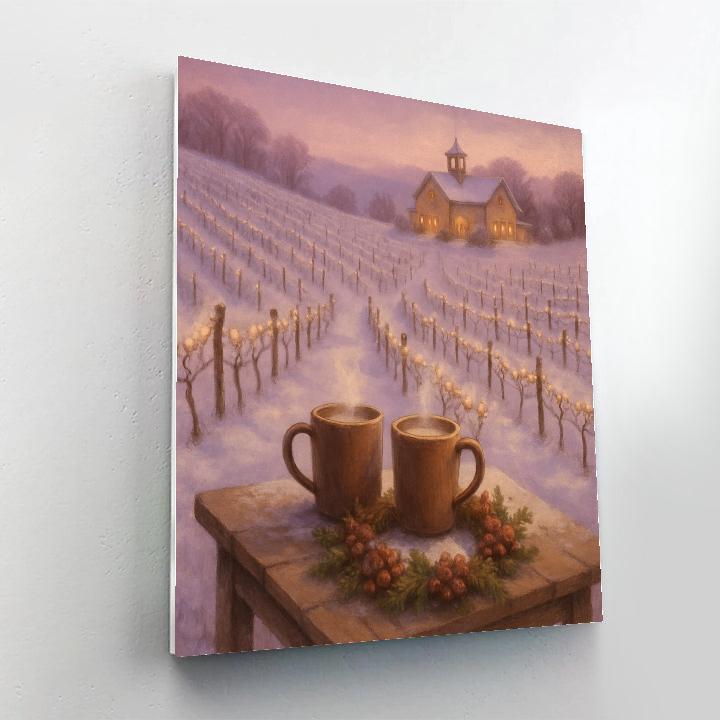 Snowy Vineyard Winter Toast paint by numbers