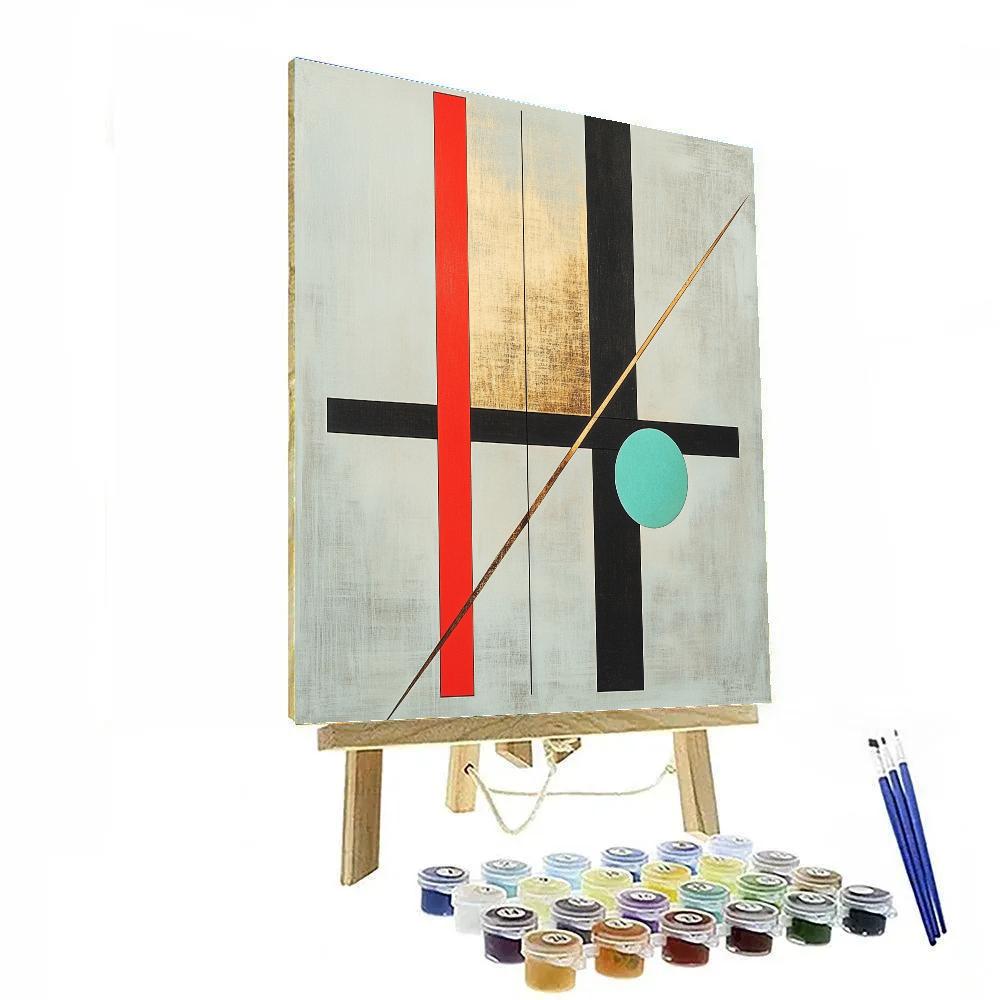 Kazimir Malevich Inspired Pulsar Signal Grid Paint by numbers kits