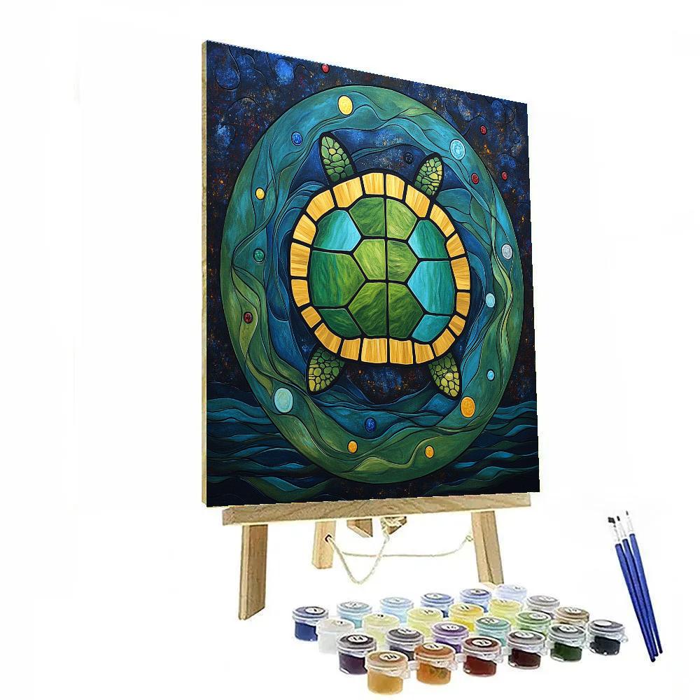 Norval Morrisseau Inspired Turtle Island Whirlpool Of Water Spirits Painting by numbers kit