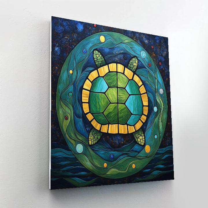 Norval Morrisseau Inspired Turtle Island Whirlpool Of Water Spirits Painting by numbers kit