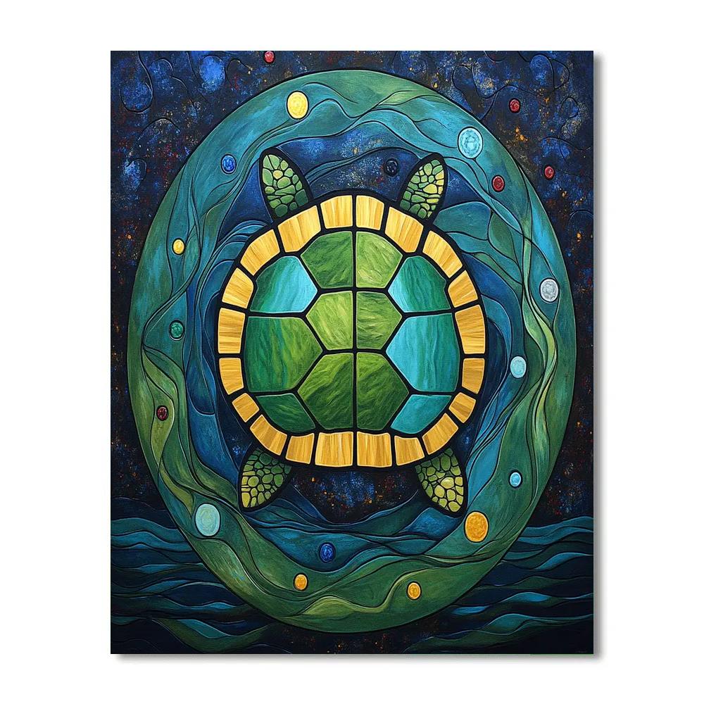 Norval Morrisseau Inspired Turtle Island Whirlpool Of Water Spirits Painting by numbers kit