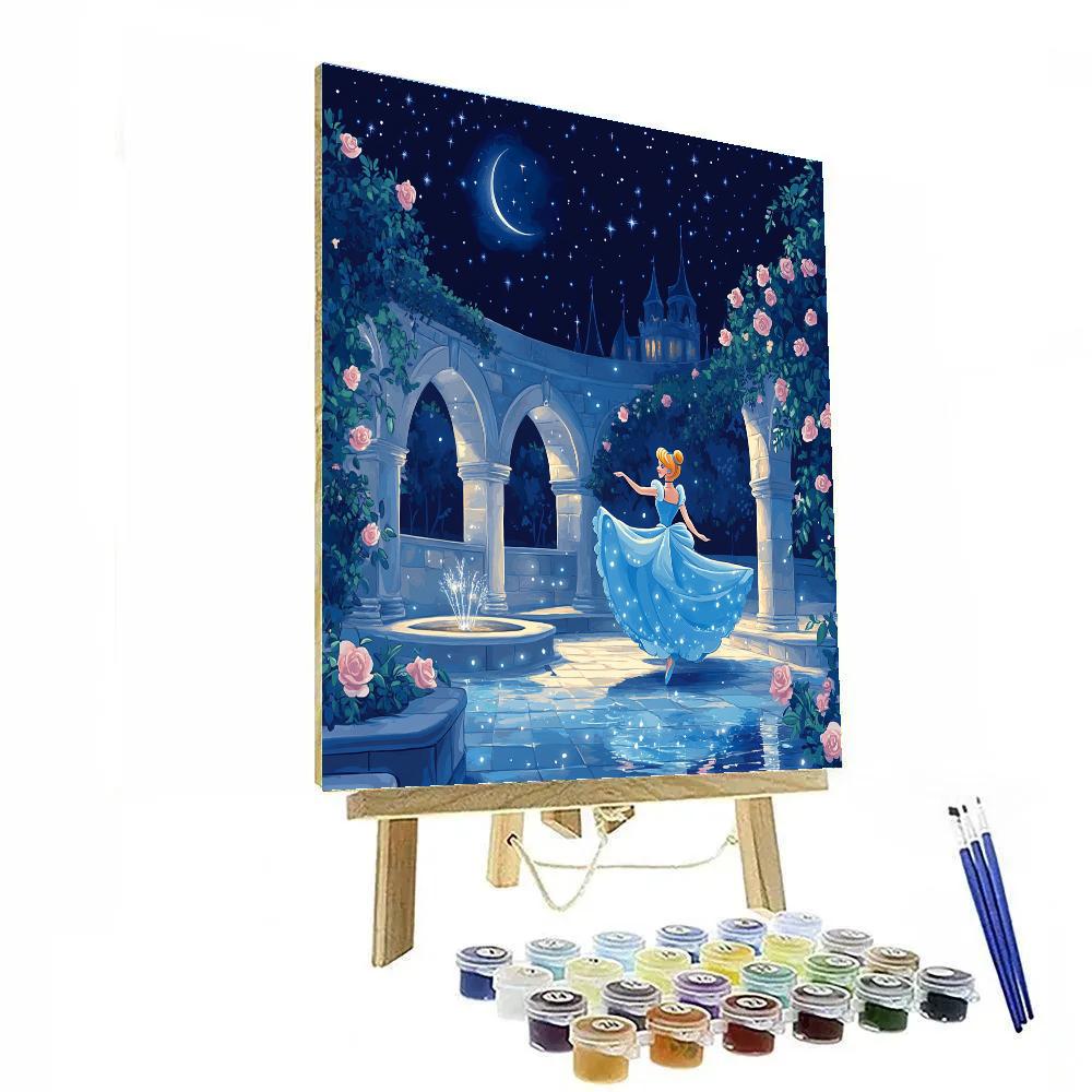 Cinderella Moonlit Courtyard Dream Disney Inspired paint by color